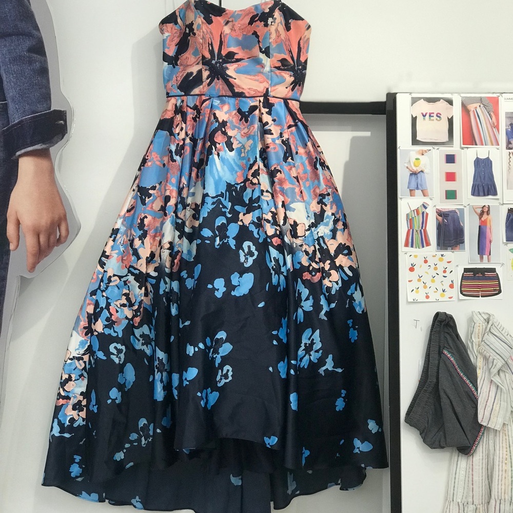 Strapless floral ball glown